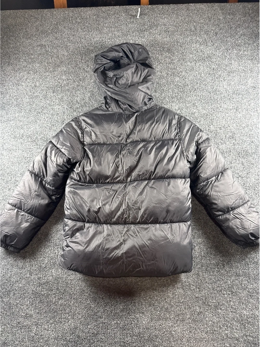Old Navy Kids Puffer Jacket Size 6-7 Black Hooded Full Zip Lightweight